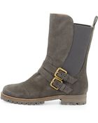 Manolo Blahnik Kaganotta Mid-Calf Biker Boot - Lyst