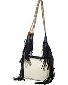 Lanvin Womens Tribal Small Calfskin Fringed Bag - Lyst