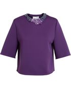 3.1 Phillip Lim Embroidered Collar Boxy Top - Lyst