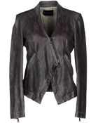 Emporio Armani Leather Outerwear - Lyst