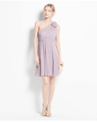 Ann Taylor Silk Georgette Flower One Shoulder Dress - Lyst