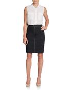 Akris Stretch Cotton Denim Pencil Skirt - Lyst