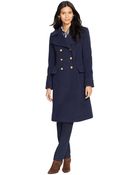 Lauren by Ralph Lauren Double-Breasted Wool Coat - Lyst