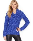 Kensie Long-Sleeve Cowl-Neck Cable-Knit Sweater (Only At Macy'S) - Lyst