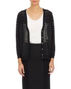Nina Ricci Shadow Stripe & Floral Lace Cardigan - Lyst