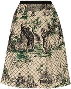 Oscar de la Renta Embellished Quilted Silk Skirt - Lyst