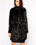 Little Mistress Faux Fur Belted Jacket - Lyst