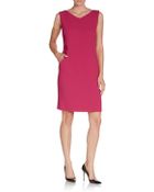 Oscar de la Renta Wool Crepe Shift Dress - Lyst