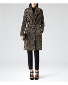 Reiss Minx Leopard Print Shearling Coat - Lyst
