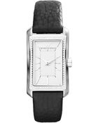 Emporio Armani Womens Black Leather Strap 30x22mm - Lyst