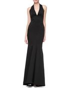 Zac Zac Posen Bead-Neck Halter Mermaid Gown - Lyst