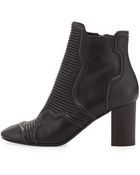 Balmain Ribbed Leather Biker Low Boot - Lyst