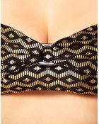 Asos Gold Foil Egyptian Print Bandeau Bikini Top - Lyst