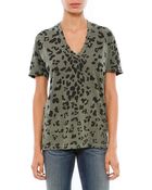 Monrow Oversized Leopard Print V Neck Tee - Lyst