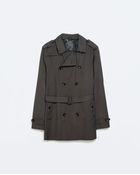 Zara Double-Breasted Trench Coat - Lyst