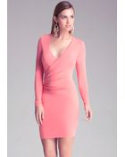 Bebe Petite Faux Wrap Dress - Lyst