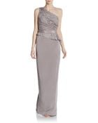 Notte By Marchesa Lace-trimmed Silk Gown - Lyst