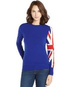 C3 Collection Blue And Red Cashmere 'Union Jack' Crewneck Sweater - Lyst