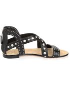 B Brian Atwood Leather Studded Flat Sandal - Lyst