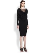 Givenchy Chiffon-Insert Drape Dress - Lyst
