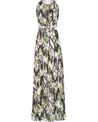 Reiss Winnie Pleated Print Maxi Dress - Lyst
