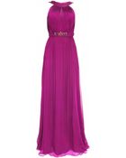 Matthew Williamson Crystal Embellished Silk Chiffon Evening Gown - Lyst