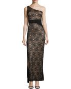 Laundry By Shelli Segal Oneshoulder Lace Gown - Lyst