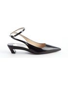 Prada Black Leather Ankle Strap Kitten Heels - Lyst