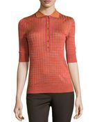 M Missoni Striped Contrast-Collar Top - Lyst