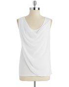 Calvin Klein Draped Front Blouse - Lyst