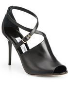 Jimmy Choo Leigh Leather Sandals - Lyst