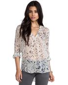 Joie Lerona Washed Floral Blouse - Lyst
