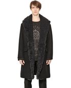 Dolce & Gabbana Wool Tricot & Shearling Coat - Lyst