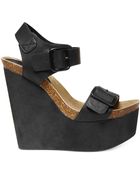 Madden Girl Bennson Platform Wedge Footbed Sandals - Lyst