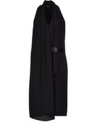 Alexander Wang V-Neckline Crêpe Black Knee Length Dress - Lyst