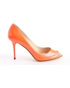 Jimmy Choo Neon Coral Patent Leather 'Evelyn' Pumps - Lyst