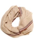 Ananda Design Unisex Stripe Border Oatmeal Wool Scarf - Lyst