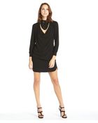 Haute Hippie Black Stretch Embellished Neck Detail Long Sleeve Dress - Lyst