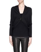 Lanvin Embellished Button Knit Shrug - Lyst