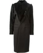 Givenchy Fur Lapel Overcoat - Lyst