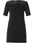 Atto Backless Jersey And Leather Top - Lyst