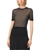 Michael Kors Chiffon-Jersey Crewneck Pullover - Lyst