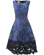 Oscar de la Renta Lame Embroidered Bottom Dress - Lyst