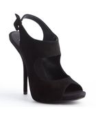 Giuseppe Zanotti Black Suede 'Waby' Peep Toe Pumps - Lyst