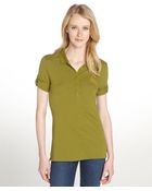 Burberry Lime Chartreuse Cotton And Modal Polo Shirt - Lyst