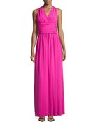 Halston Heritage Slinky Jersey Ruched Gown - Lyst