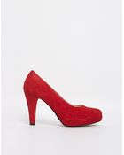 Ganni Heel Shoe In Suede - Lyst