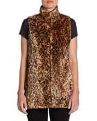Alice + Olivia Ettie Leopard Faux Fur Vest - Lyst