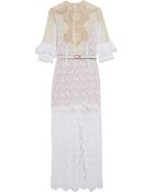 Alessandra Rich Scalloped Cottonblend Lace Gown - Lyst