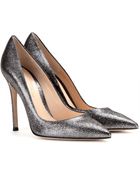 Gianvito Rossi Crash Crackled-Leather Pumps - Lyst